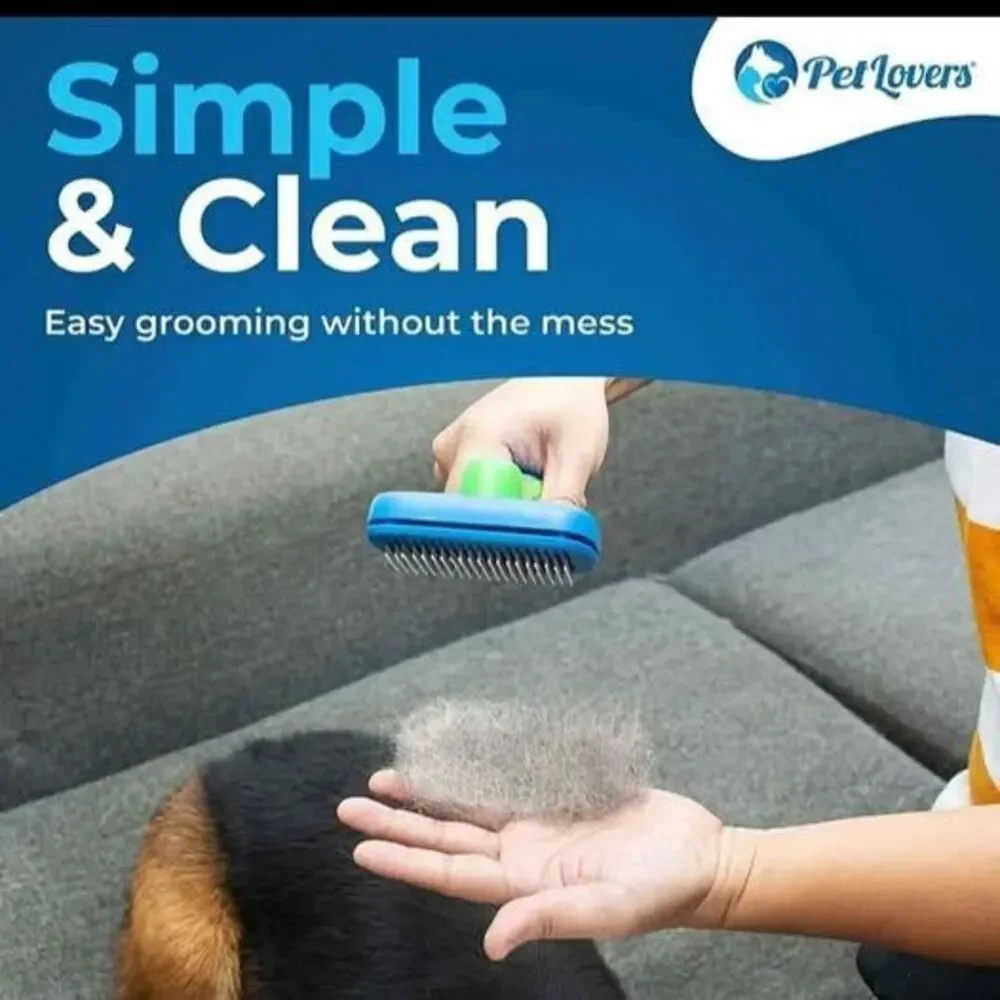 EzSlicker Premium Self-Cleaning Slicker Brush. Dog and Cat Hair Brush - NEW